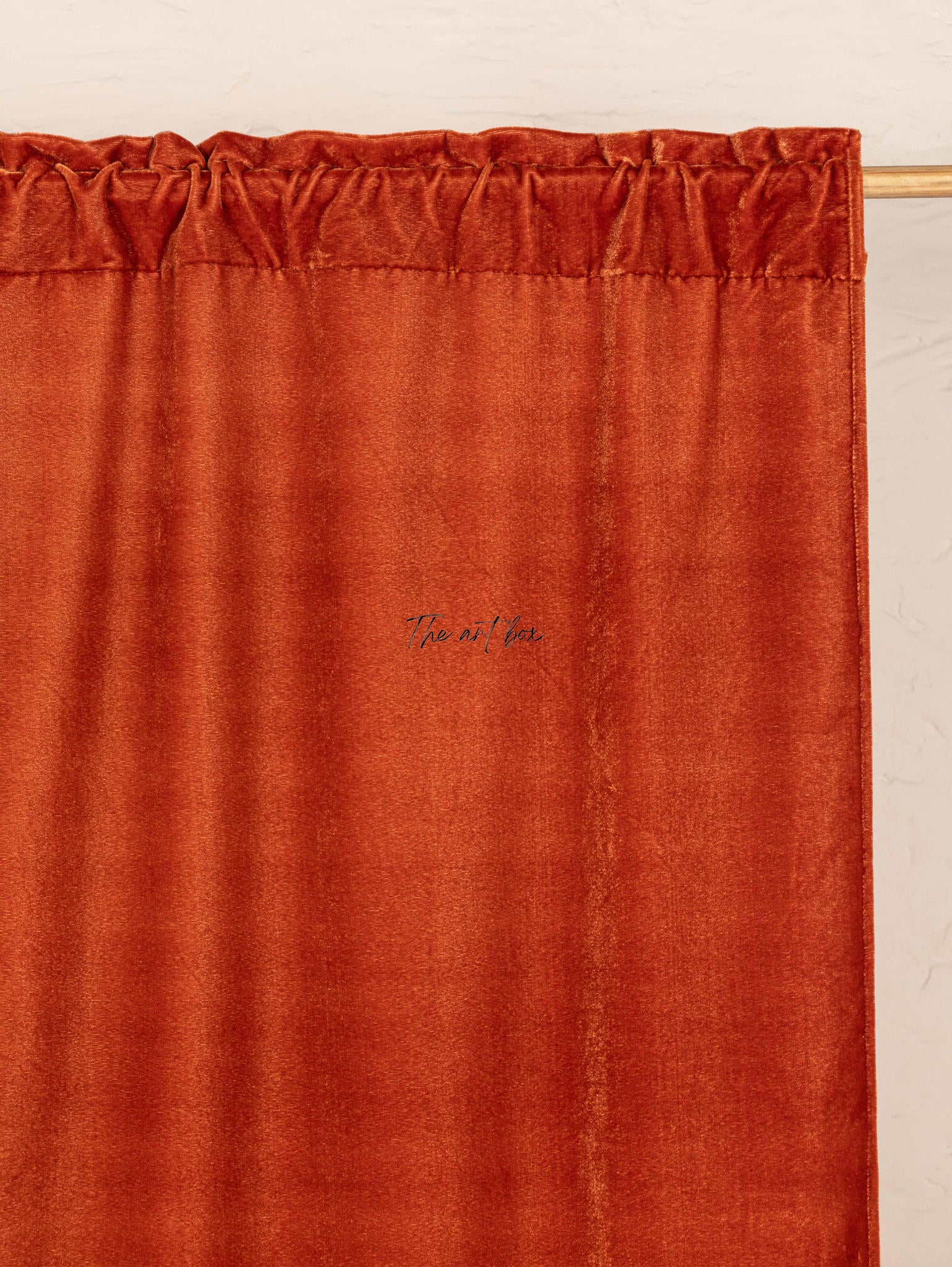 Rust Velvet Curtains - 2 panel set