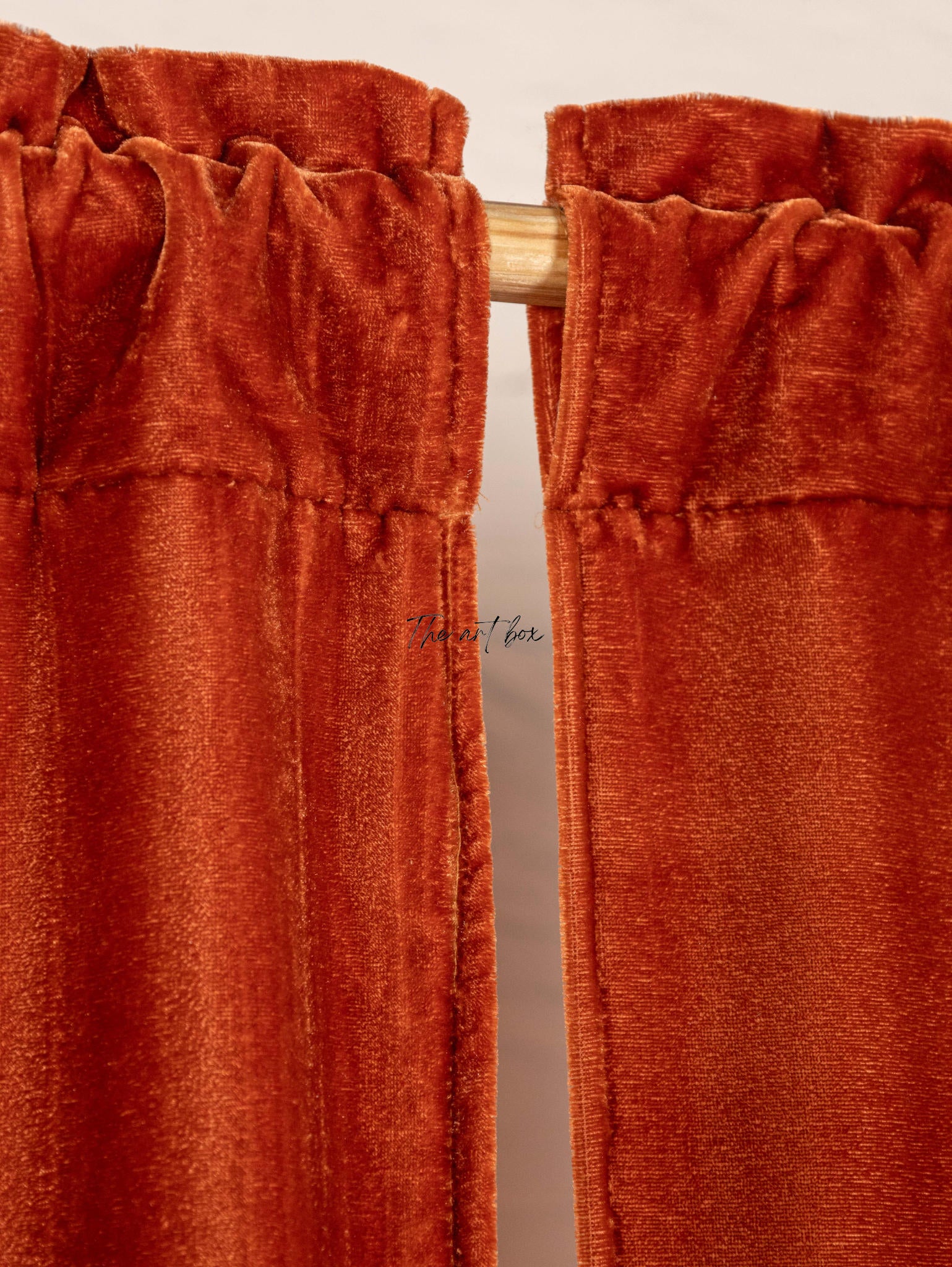 Rust Velvet Curtains - 2 panel set