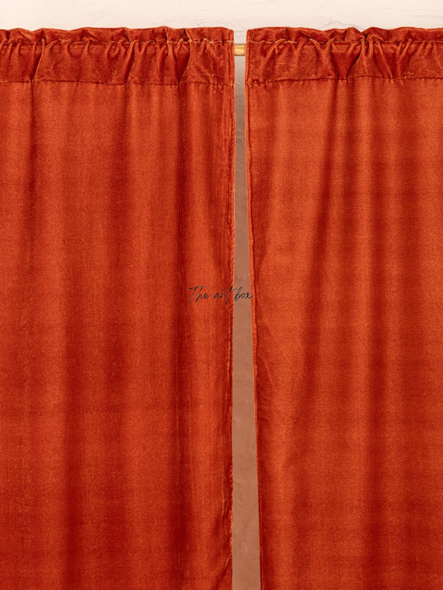 Rust Velvet Curtains - 2 panel set