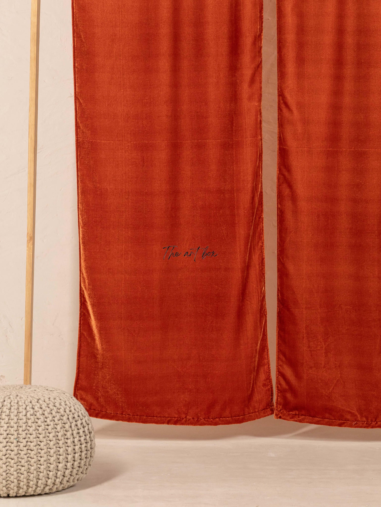 Rust Velvet Curtains - 2 panel set