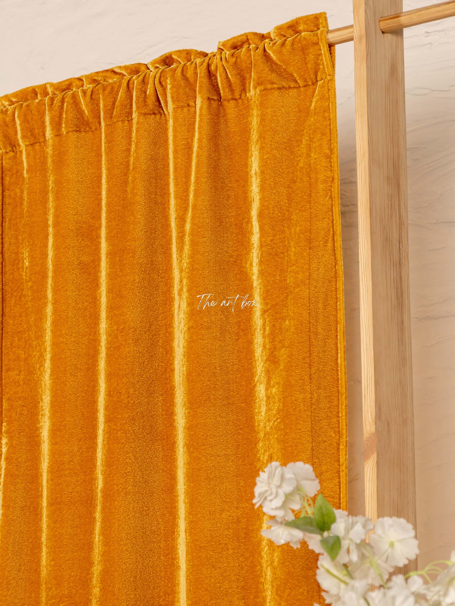 Yellow Velvet Curtains - 2 panel set