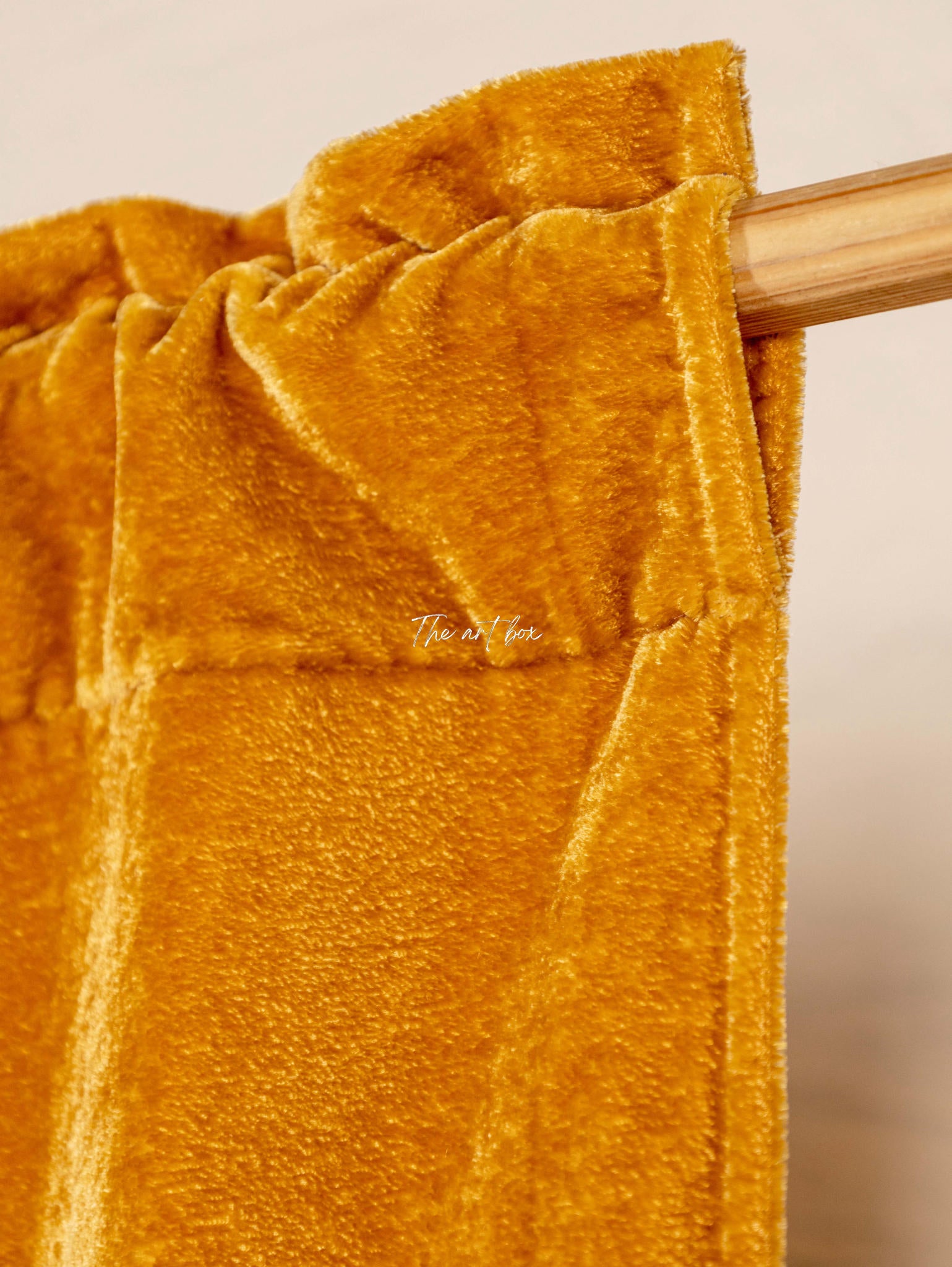 Yellow Velvet Curtains - 2 panel set