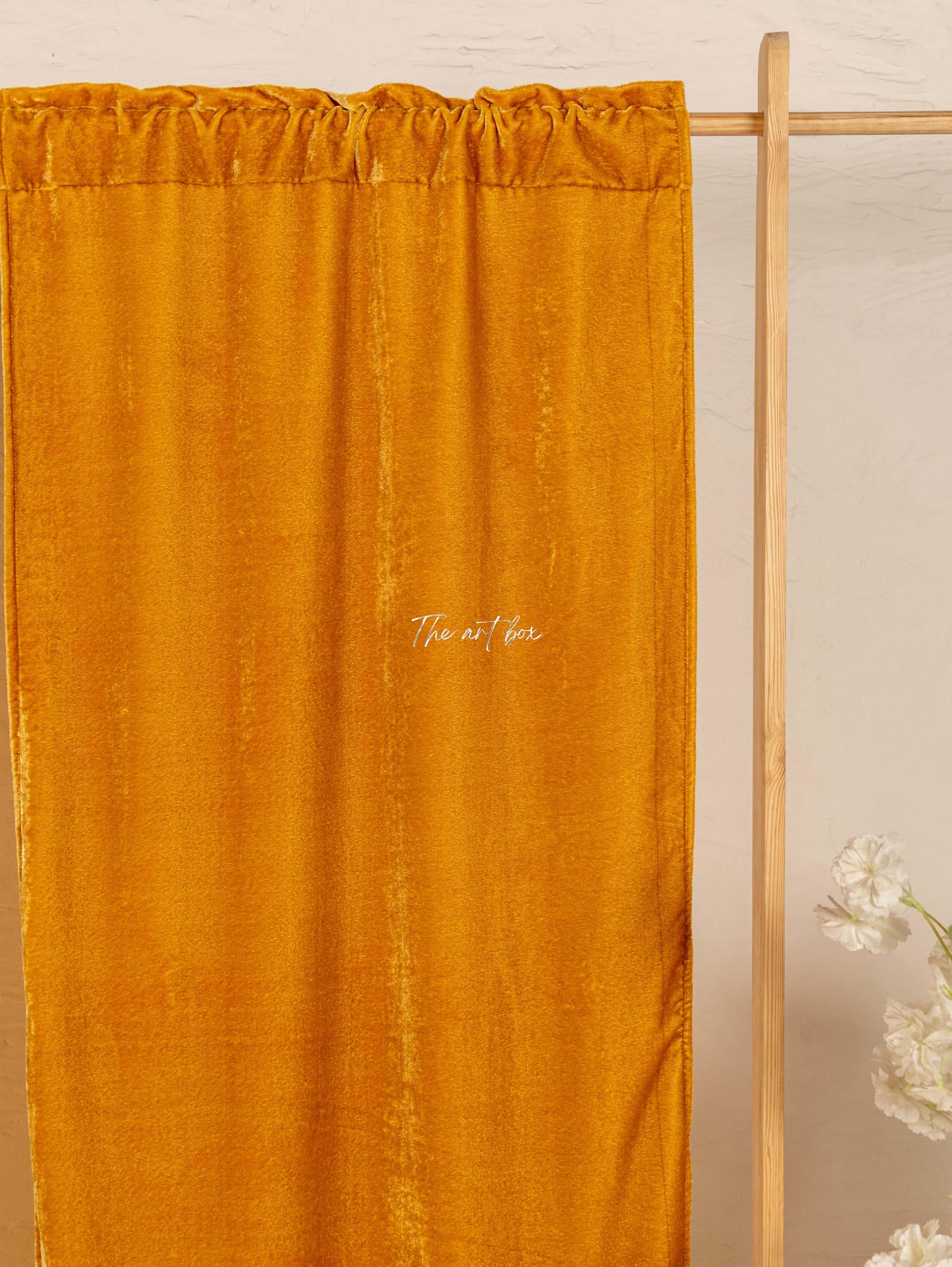 Yellow Velvet Curtains - 2 panel set