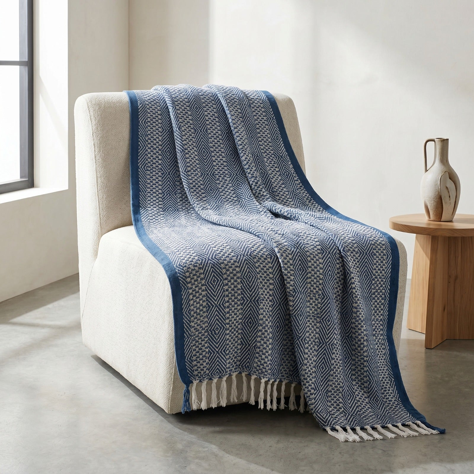 Jeté touffeté à la main réversible Boho
