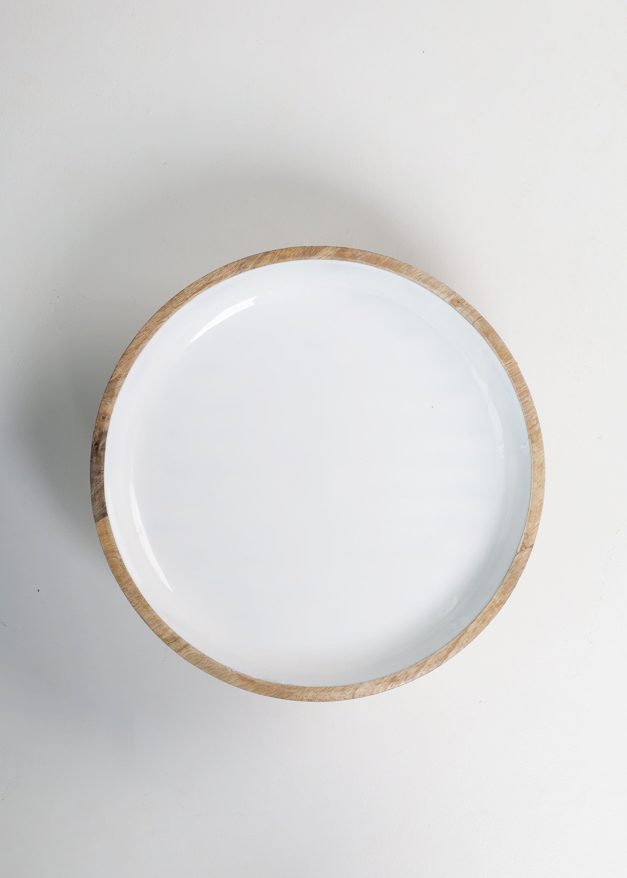 Mango Wood Fruit Platter - White Texture