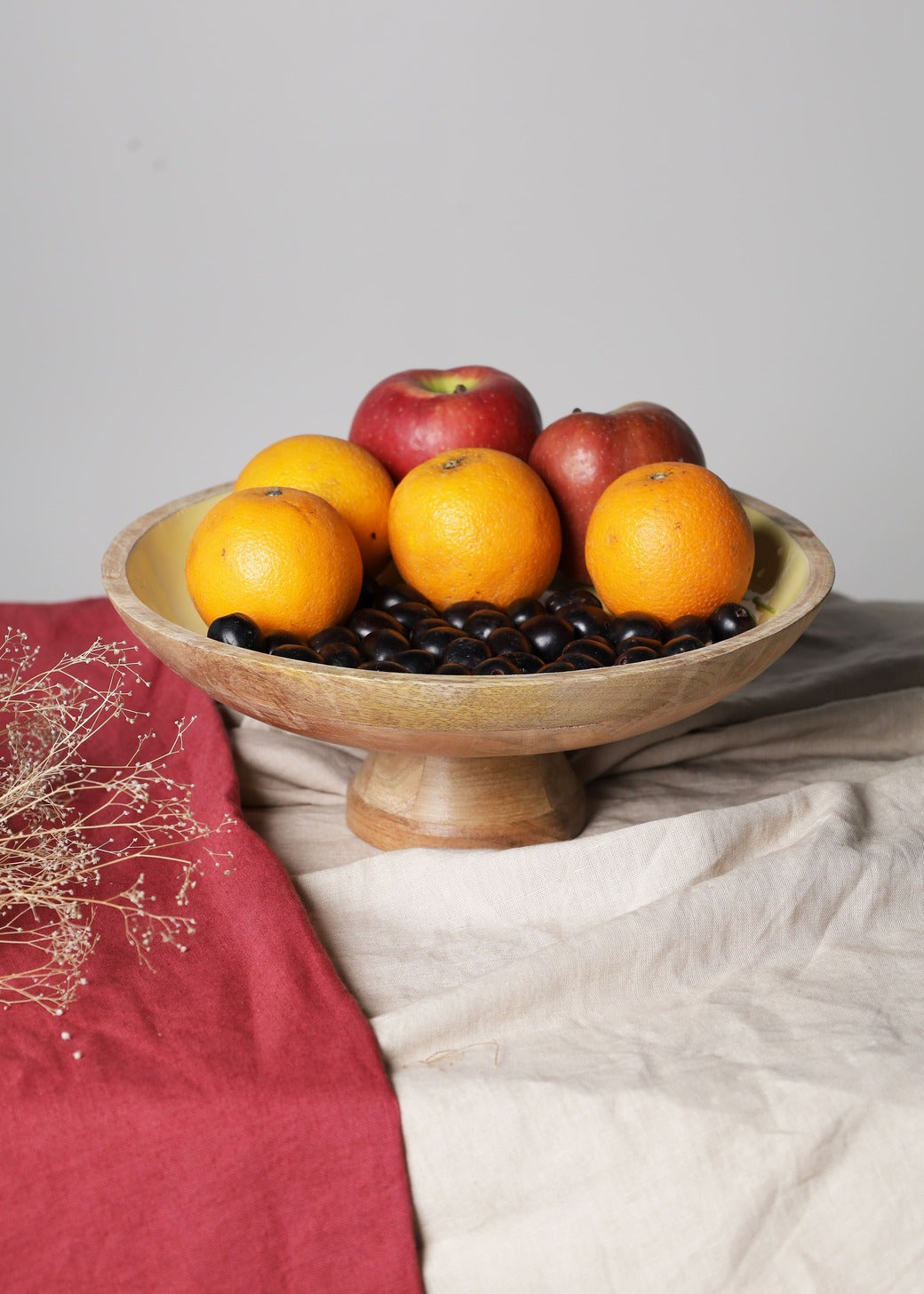 Mango Wood Fruit Platter - Yellow Texture