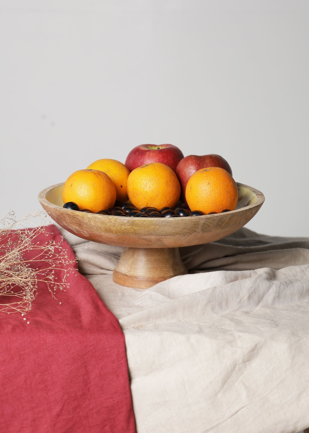 Mango Wood Fruit Platter - Yellow Texture