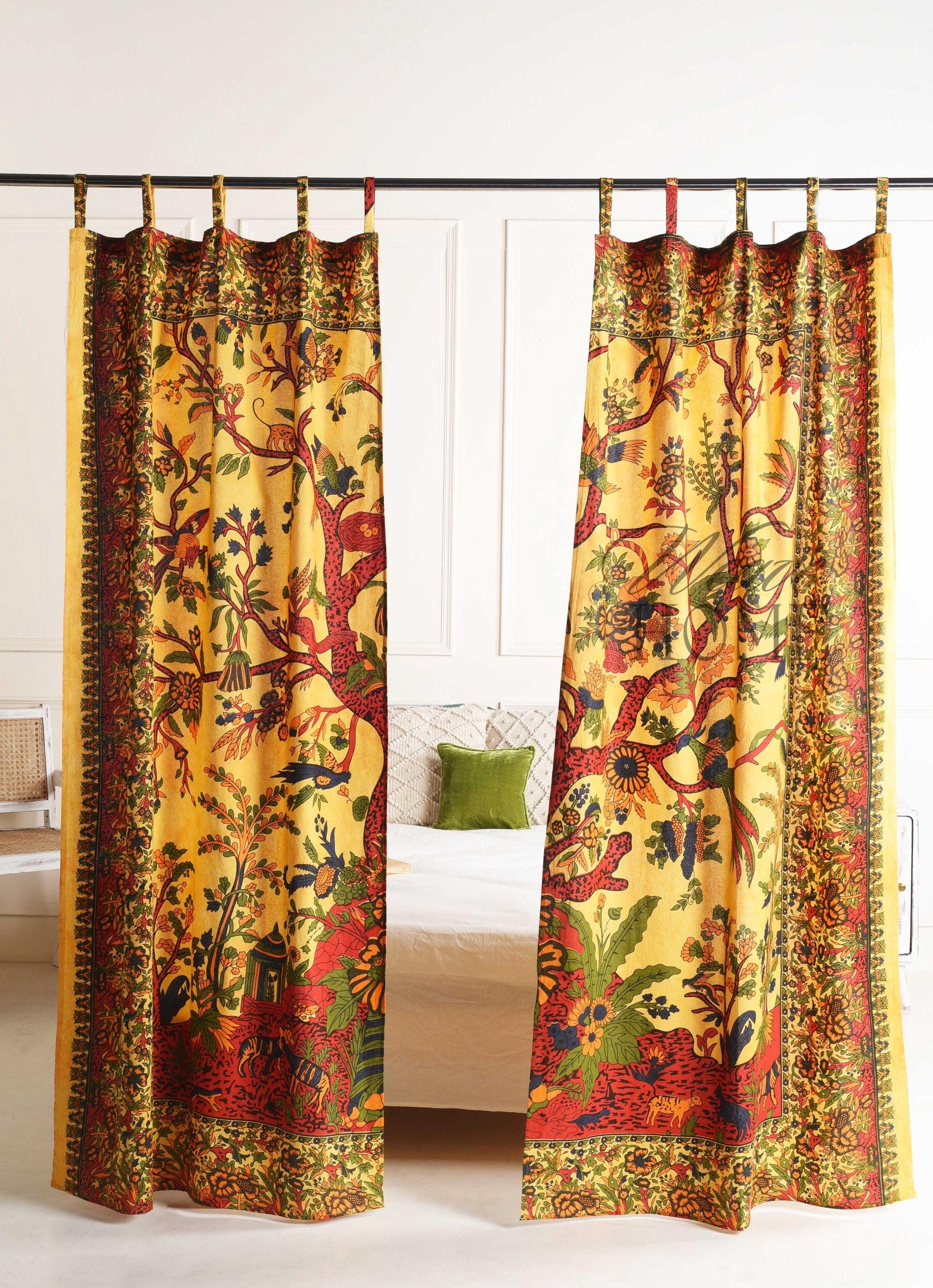 Boho Door & Window Treatments Curtain Tree of Life Drapes Door Panels for Home Decor