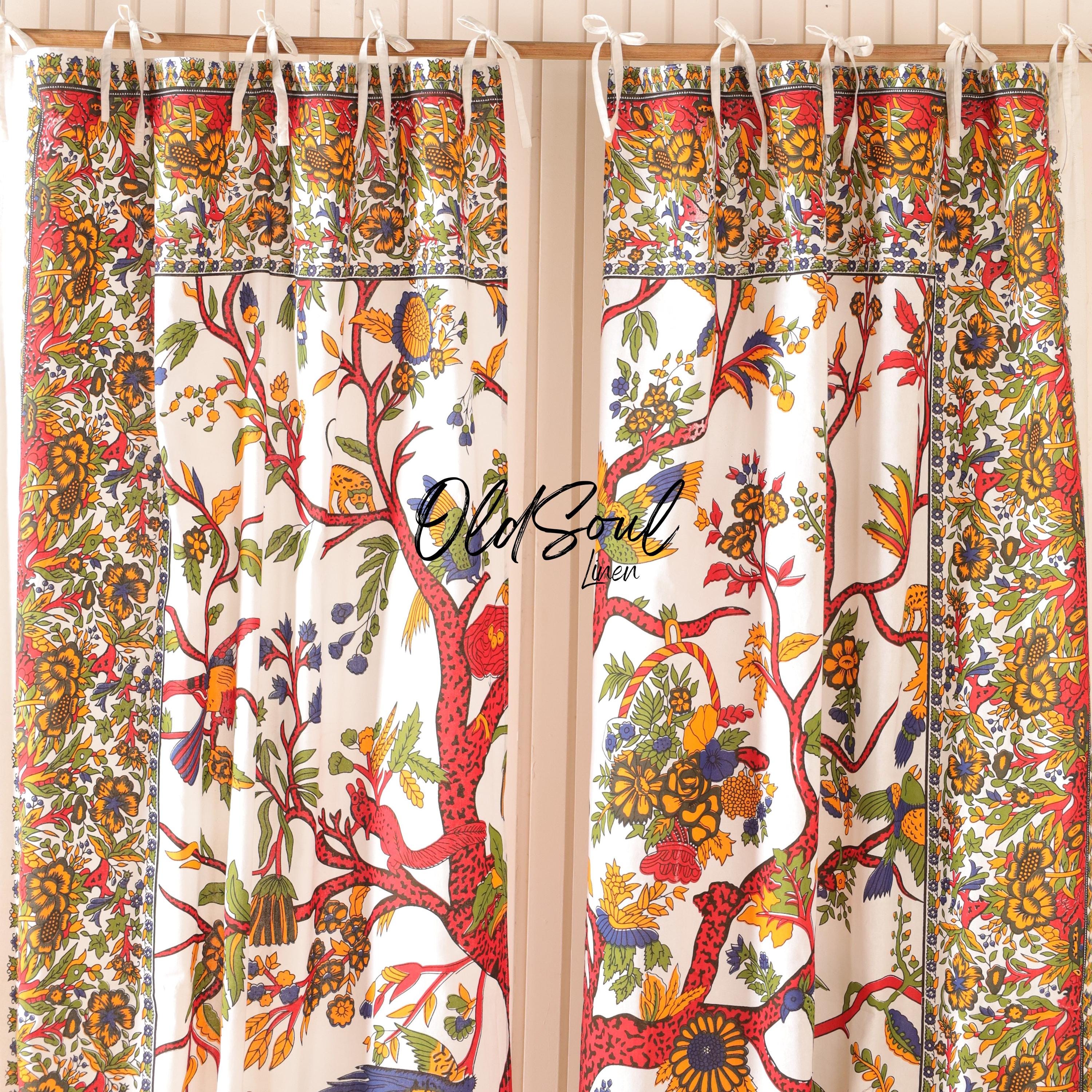 Bohemian Door & Window Treatments Curtain Tree of Life Mandala Drapes Door Panels for Home Décor